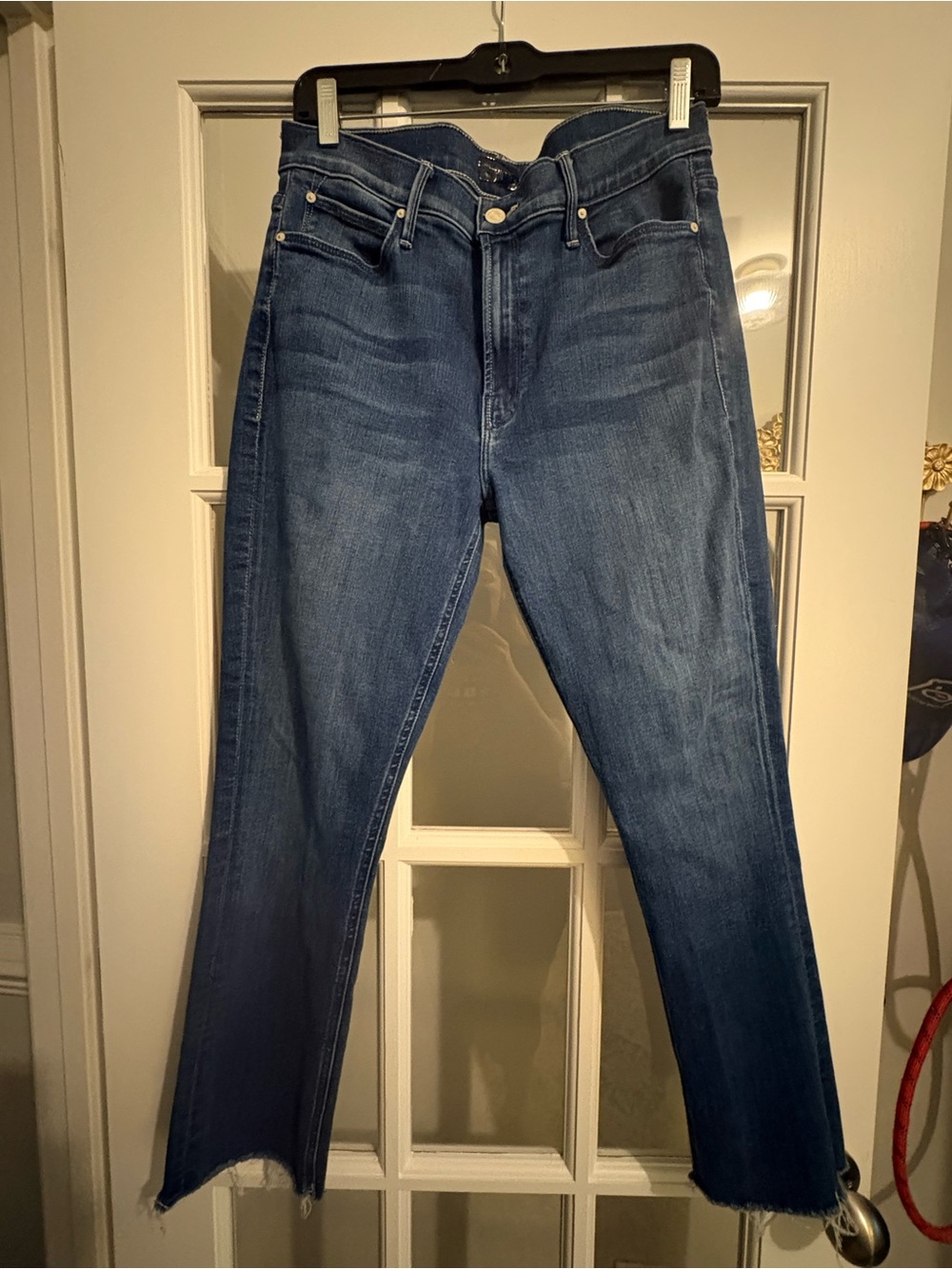 MOTHER Midrise Dazzler Ankle Fray Sz 31, color-nothing between us